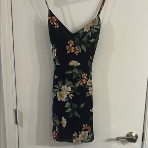 REVOLVE Raquel Dress Floral Spaghetti Strap Dress - Navy and Green